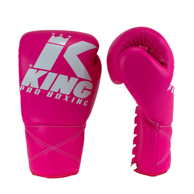 Guantoni da boxe King Pro Boxing XK con allacciatura – Rosa/Bianco
