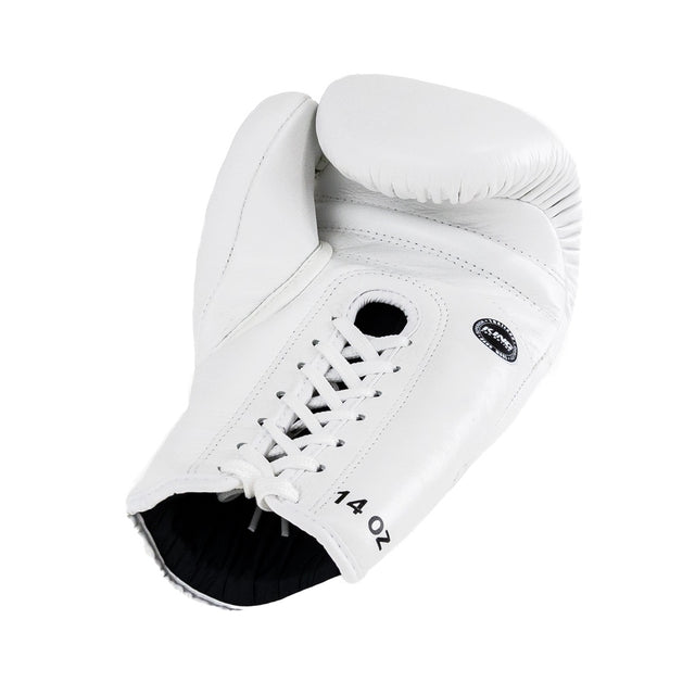 Guantoni da boxe King Pro Boxing XK con allacciatura – Bianco/Oro