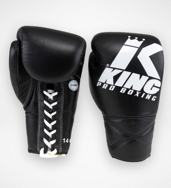 Guantoni da boxe King Pro Boxing XK con allacciatura – Nero/Bianco