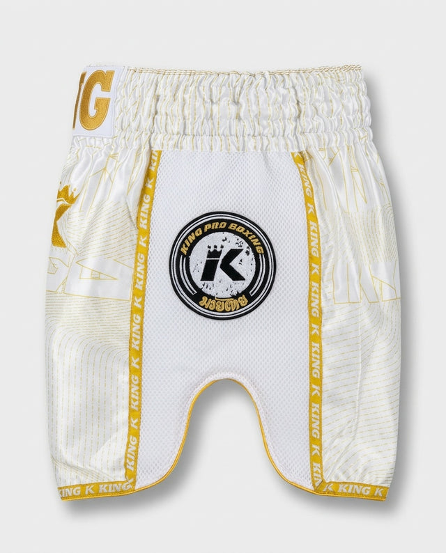 King Pro Boxing Muay Thai Shorts '08' - White/Gold