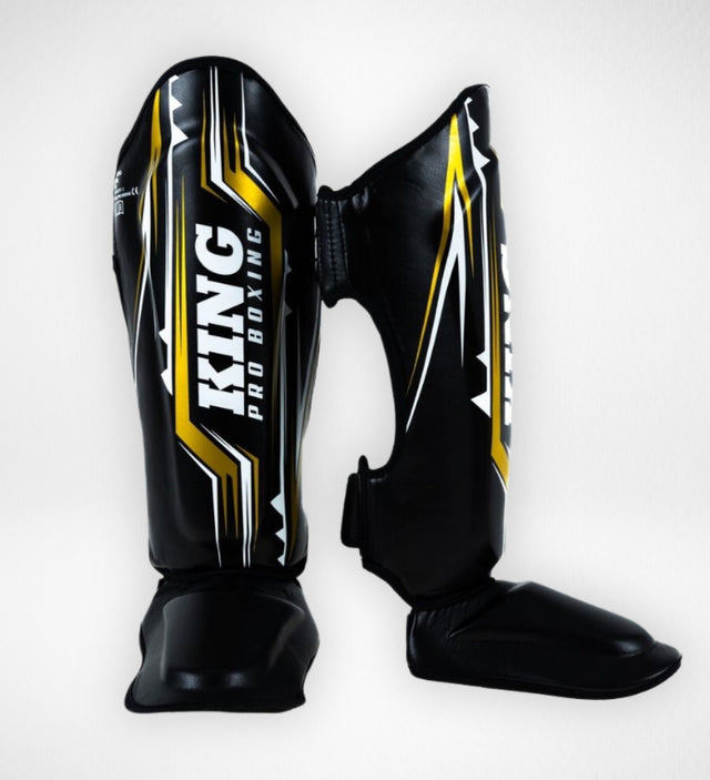 Espinilleras King Pro Boxing Spartan – Negro/Amarillo