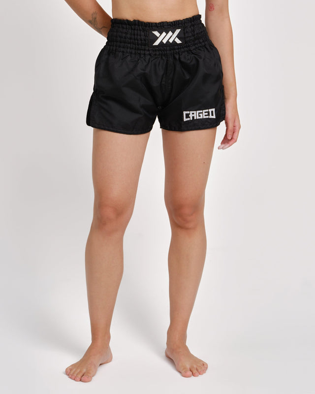 Muay Thai trenky Caged Classic – Černé