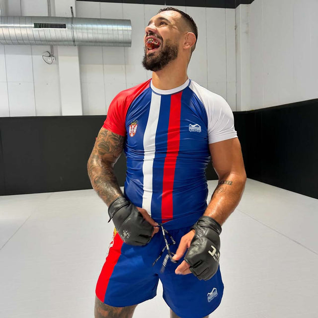 Pantaloncini MMA Phantom Athletics Fusion-R Team Serbia – Rosso/Bianco/Blu