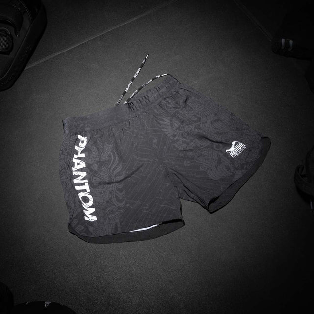 Phantom Athletics MMA-shorts Fusion Aztec – Sort/Grå