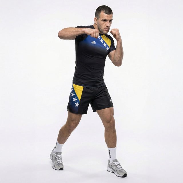 Phantom Athletics MMA-Shorts Fusion-R Team Bosnia – Rot/Weiß/Blau