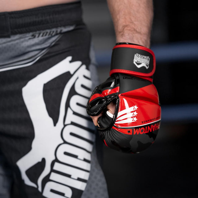Phantom Athletics MMA-Handschuhe Raider – Rot/Schwarz Camo
