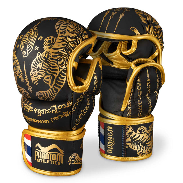 Rękawice MMA sparingowe Phantom Athletics Muay Thai – Czarne/Złote