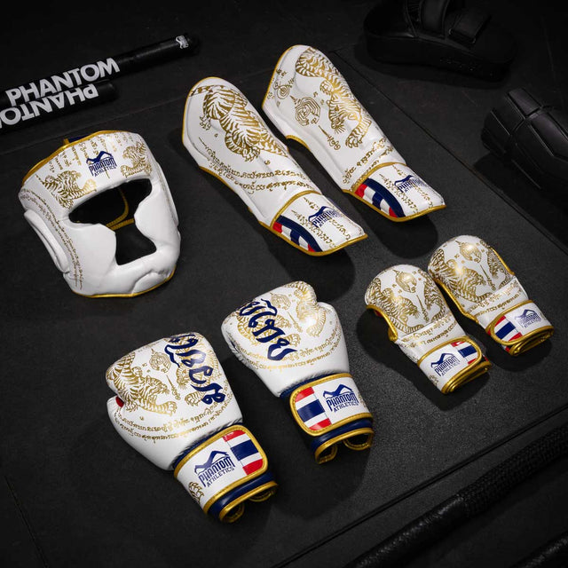 Gants de sparring MMA Phantom Athletics Muay Thai – Blanc/Or