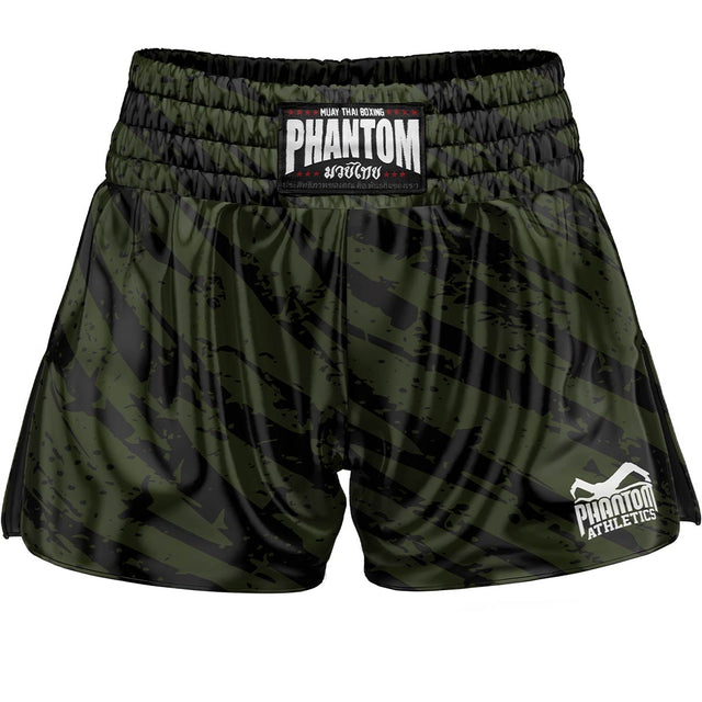 Spodenki Muay Thai Phantom Athletics Tiger Camo – Zielony khaki