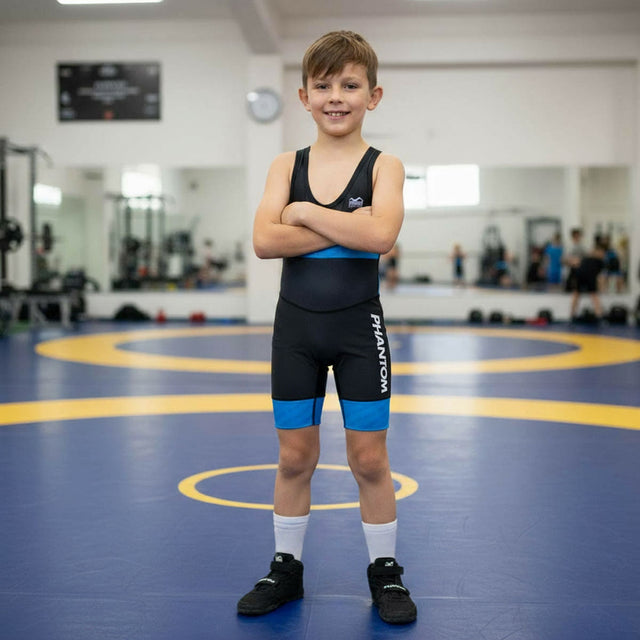 Phantom Athletics Worstelsinglet Raptor Kinder – Rot/Blau