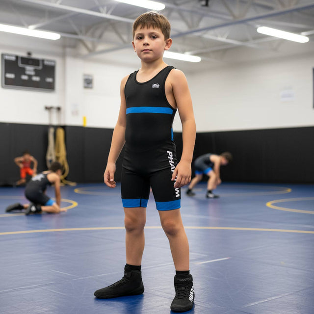 Phantom Athletics Worstelsinglet Raptor Kinder – Rot/Blau