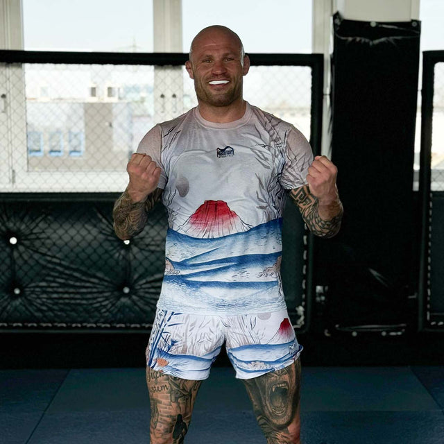 Pantaloncini MMA Phantom Athletics FUSION-R Japan – Beige/Blu/Rosso