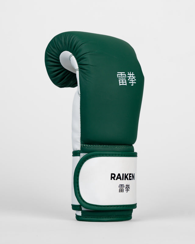 Luvas de boxe Raiken KAZE – Verde-escuro/Branco