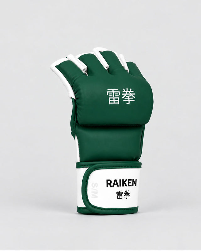 Gants de MMA Raiken KAZE – Vert/Blanc