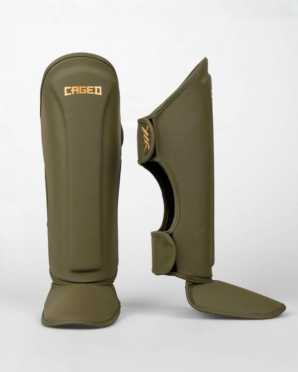 Chrániče holení Caged Spark Dětské – Khaki/Zlatá
