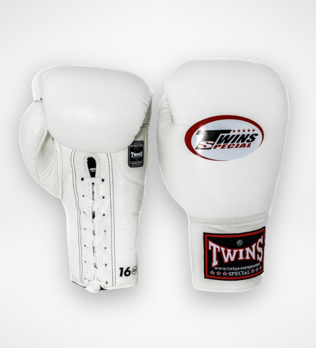 Gants de boxe Twins BGLL3 à lacets – Blanc