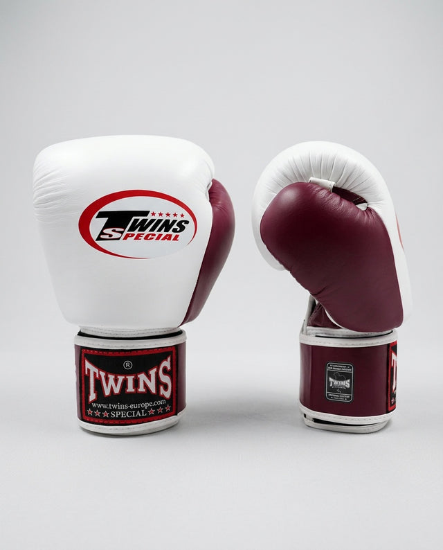 Guantes de boxeo Twins BGVL3 – Blanco/Burdeos