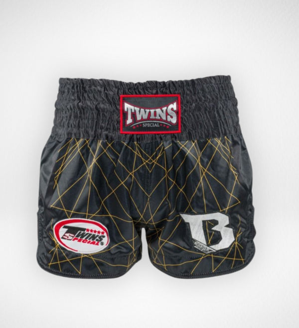 Pantaloncini Muay Thai Twins TBT2 – Nero/Giallo