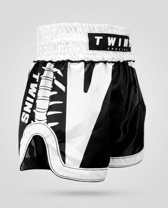 Twins Muay Thai shorts TTBL Spine - Sort/Hvid