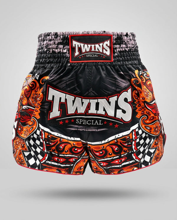 Twins Muay Thai shorts TTBL Barong - Sort/Rød/Orange