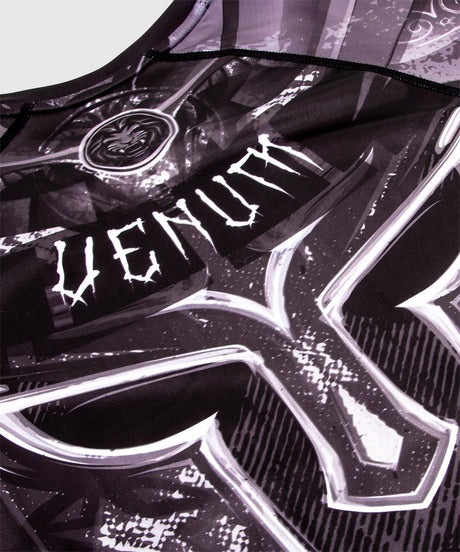 Venum Rashguard Gladiator 3.0 Korte Mouwen - Zwart/Grijs/Wit