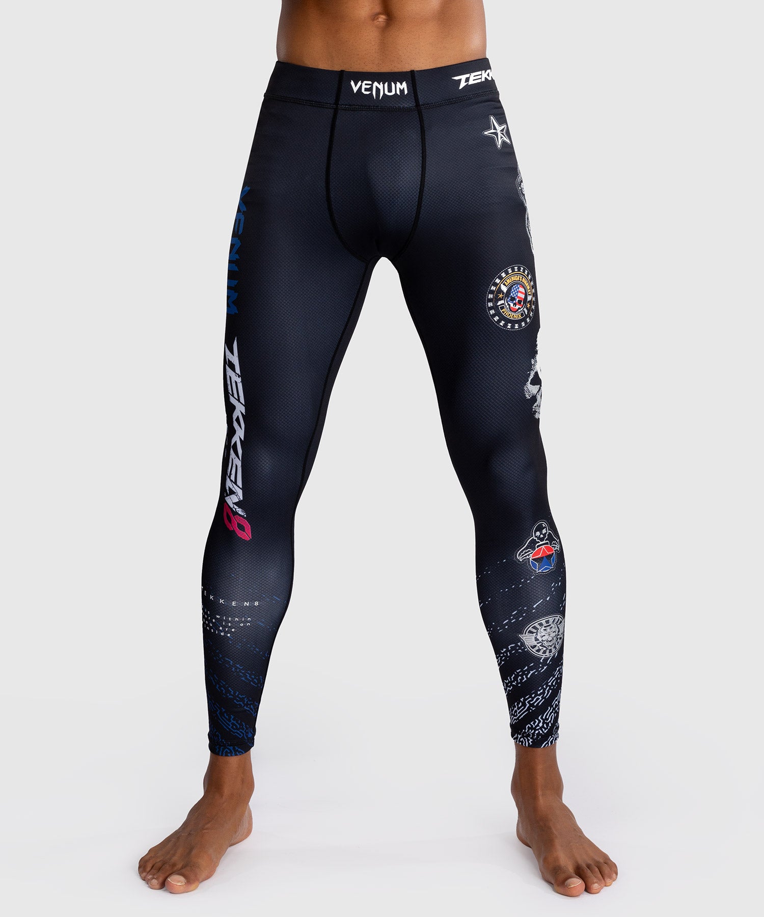 Venum x TEKKEN 8 Spats - Paul Phoenix - Zwart/Blauw