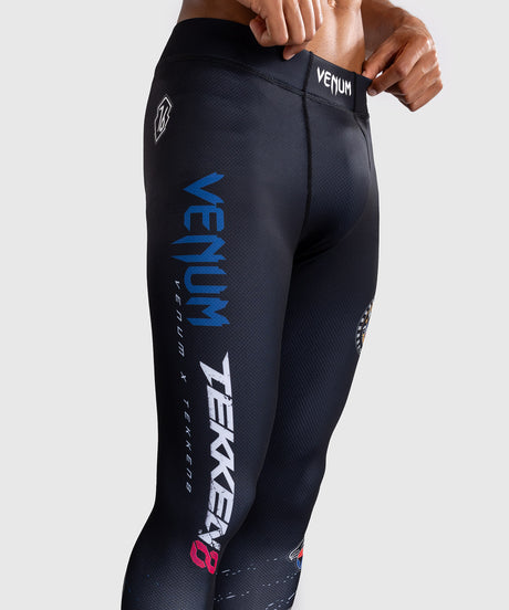 Venum x TEKKEN 8 Spats - Paul Phoenix - Czarne/Niebieskie