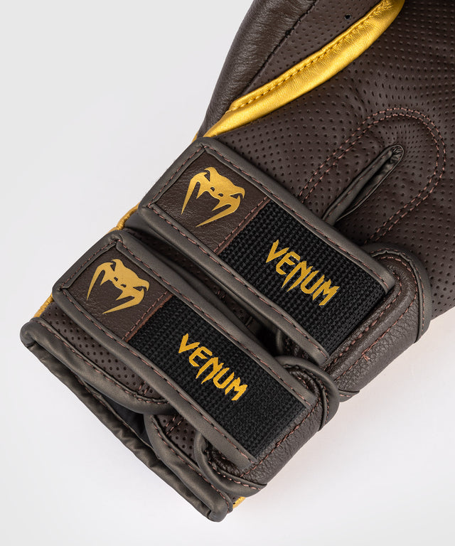Venum Reverso Boxhandschuhe – Dunkelbraun/Gold