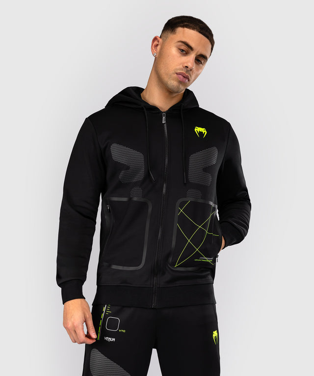 Venum Training Camp 4.0 Full-Zip Hoodie - Czarny/Neon Zielony