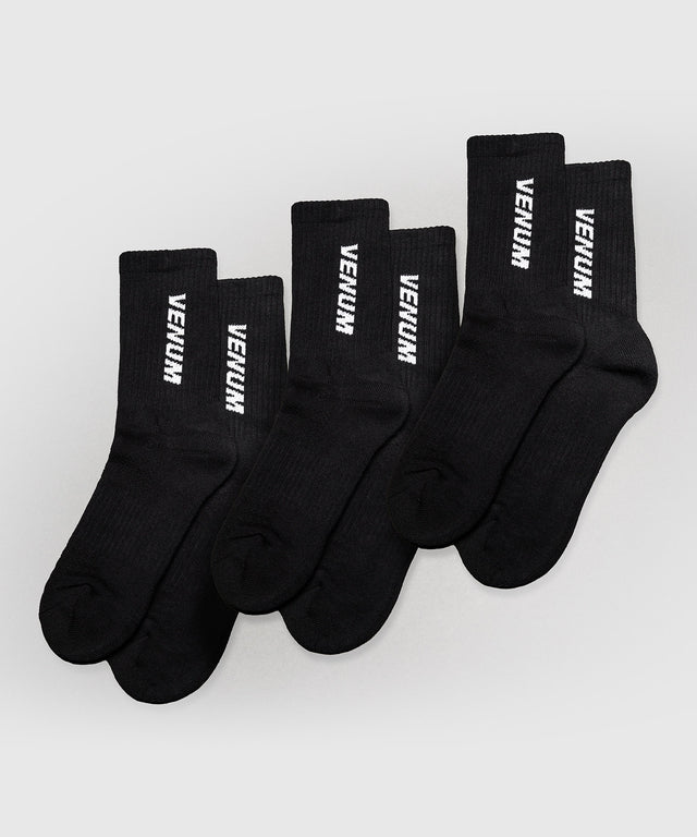Venum Essential Crew Strømper - Sort - Sæt af 3