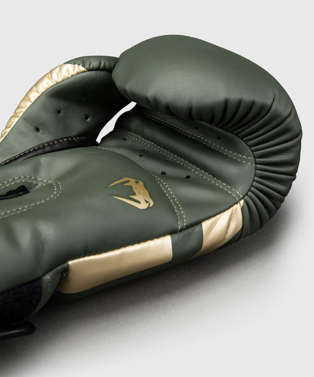 Gants de boxe Venum Elite – Kaki Vert/Or