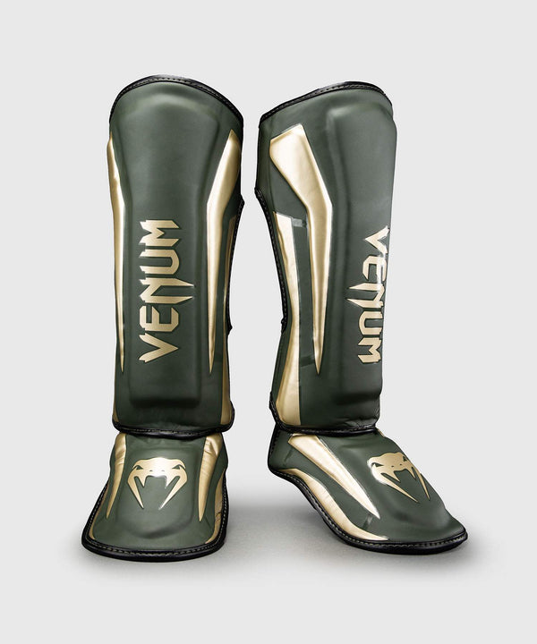 Protège-tibias Venum Elite – Kaki/Or
