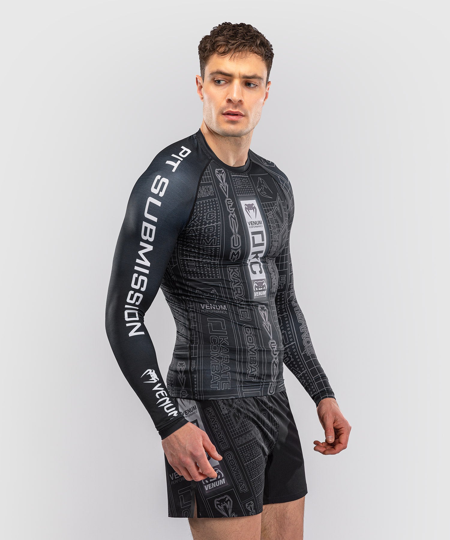 Venum Rashguard Karate Combat Dlouhé rukávy - Černá/Šedá