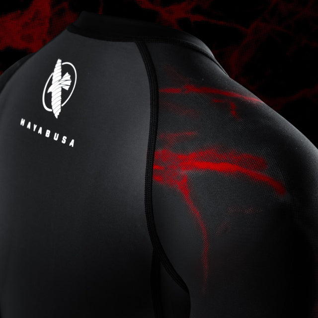 Rashguard Hayabusa x UFC BJJ Maniche Corte Donna – Nero/Rosso