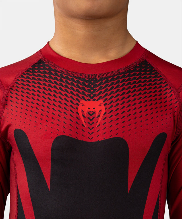 Venum Rashguard Attack Kurzarm Kinder – Schwarz/Rot