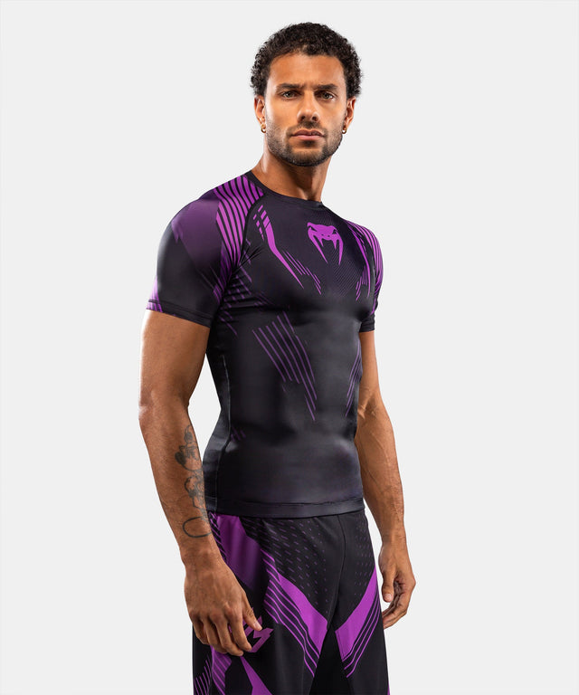 Venum Rashguard No-Gi 6.0 Kurzarm – Schwarz/Lila