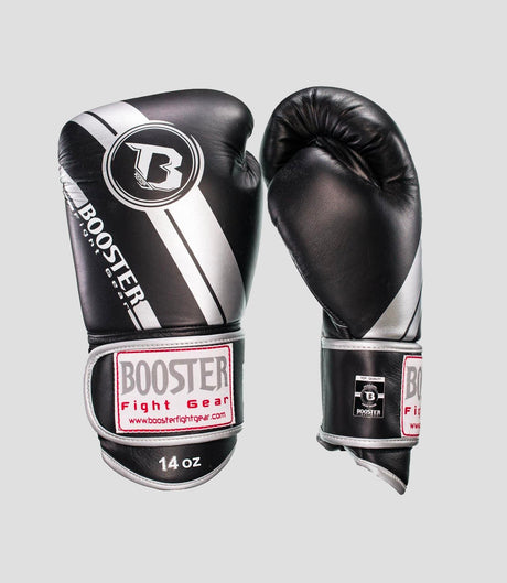 Gants de boxe Booster – Noir/Argent – Gants de boxe
