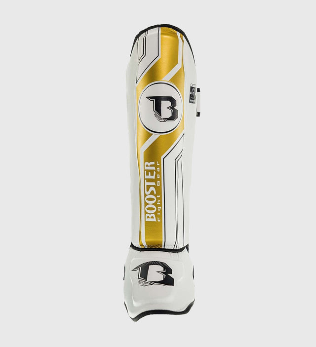 Espinilleras Booster Kickboks V9 – Blanco/Oro