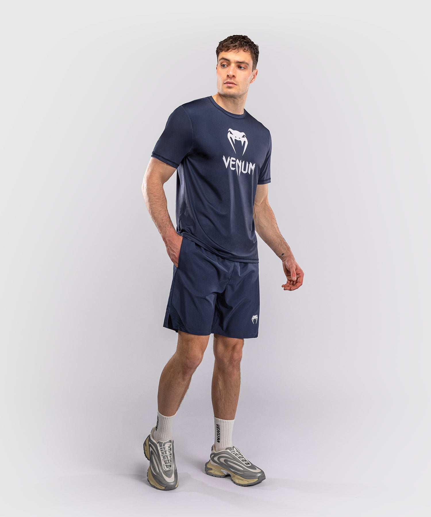 Venum T-Shirt Classic Dry Tech – Navy/White
