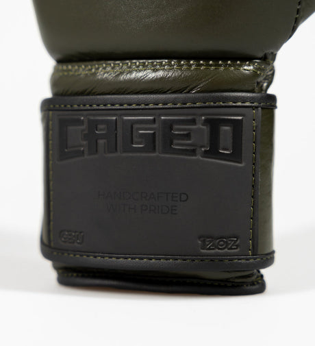 Boxerské rukavice Caged X Series – Khaki Zelené/Černé