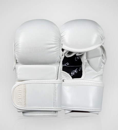 MMA rukavice Caged X Series Sparring – Bílé/Bílé