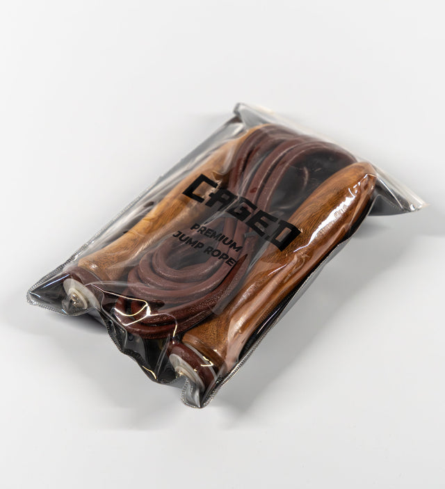 Caged Premium Leren Springtouw - Bruin - Springtouw