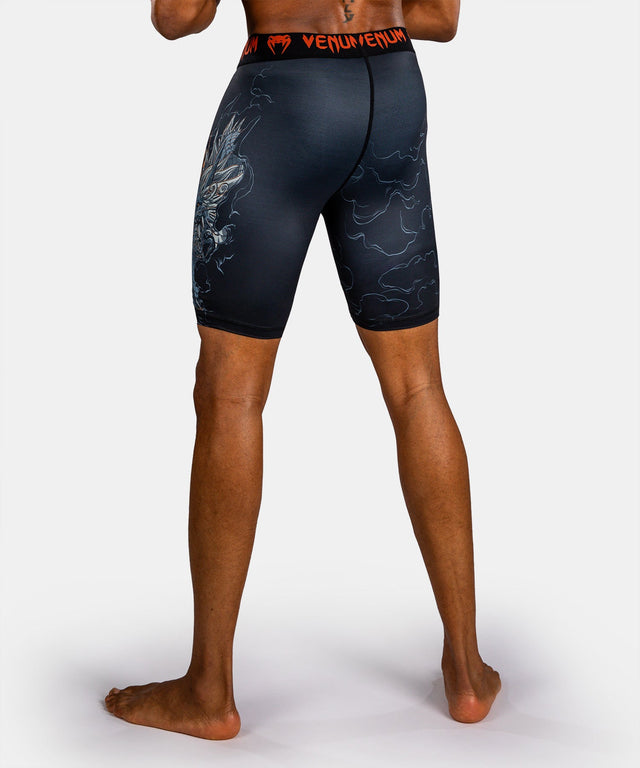 Pantaloncini a compressione Venum Thunder Dragon – Nero/Grigio/Rame