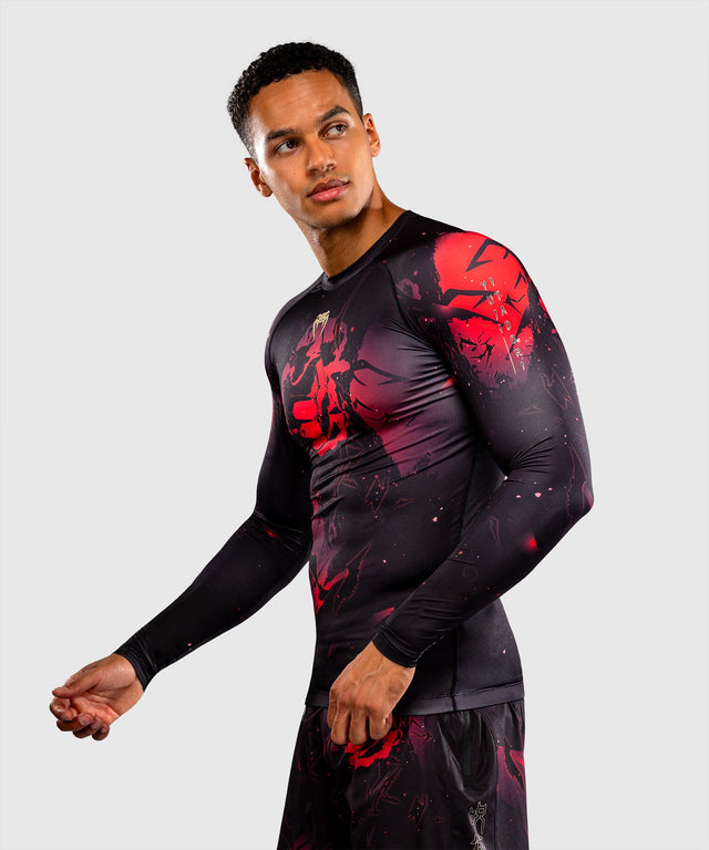 Rashguard Venum x Jujutsu Kaisen Itadori Maniche Lunghe – Nero/Rosso