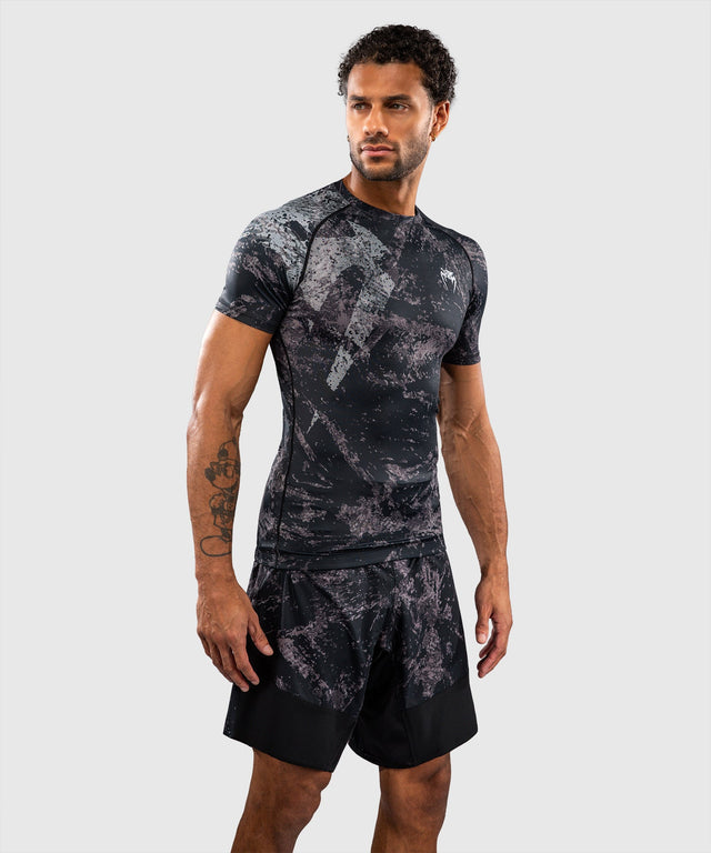 Venum Rashguard Rage & Workout Krátké rukávy – Černá/Šedá