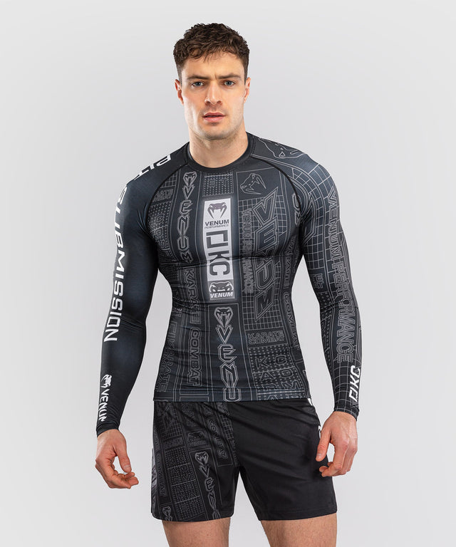 Venum Rashguard Karate Combat Dlouhé rukávy - Černá/Šedá