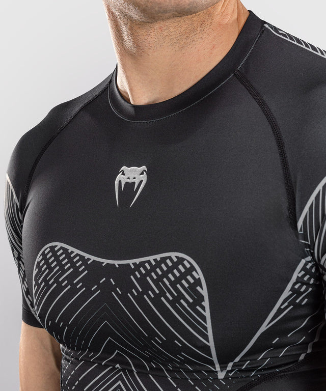 Venum Rashguard Midnight Fury Short Sleeves – Black/Grey/Silver