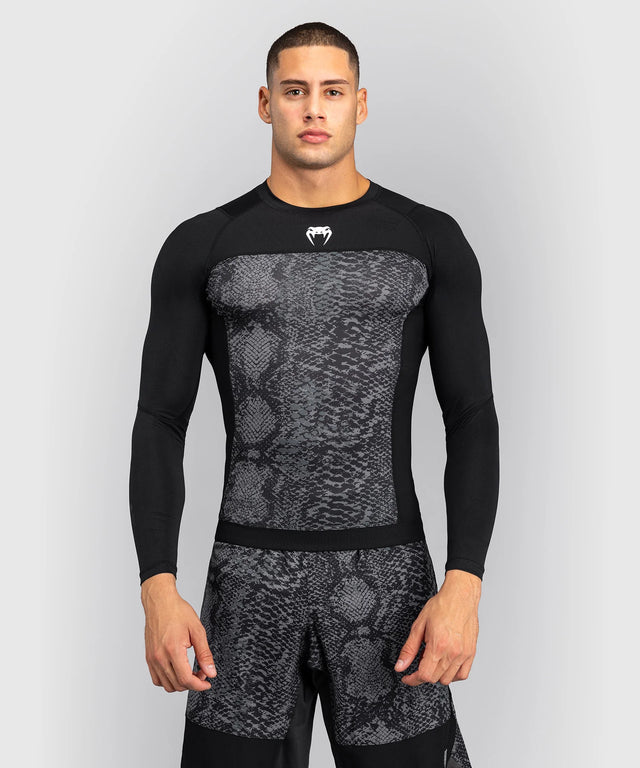 Venum Rashguard Langarm G-Fit Scales – Schwarz/Grau