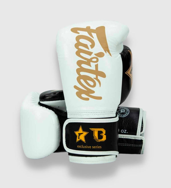 Fairtex Boxhandschuhe FXB V2 – Weiß/Schwarz/Gold
