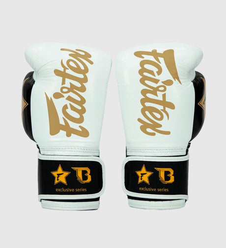 Guantes de boxeo Fairtex FXB V2 – Blanco/Negro/Oro